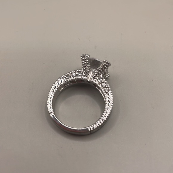 Vintage Sterling Silver CZ Cubic Zirconia Engagement Ring Size 6 Signed RHPT - Picture 4 of 5